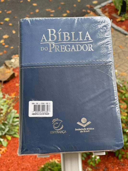 A Bíblia Do Pregador RC Média Capa Luxo Azul Claro E Escuro
