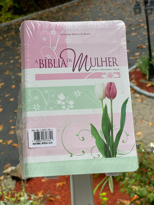 A Bíblia Da Mulher RA Média Tulipa Rosa Claro